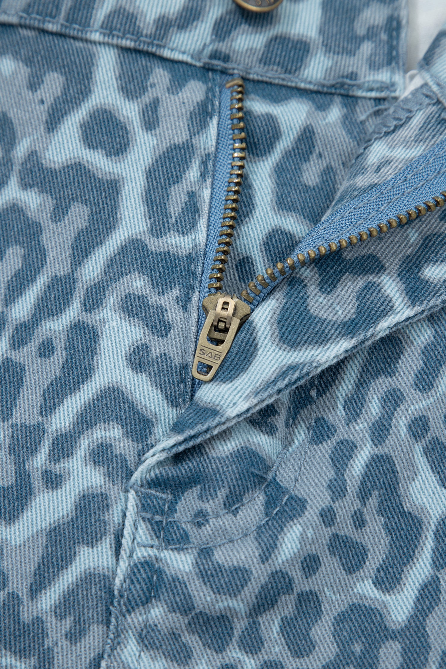 Rose Leopard Frayed Edge Wide Leg High Waist Jeans