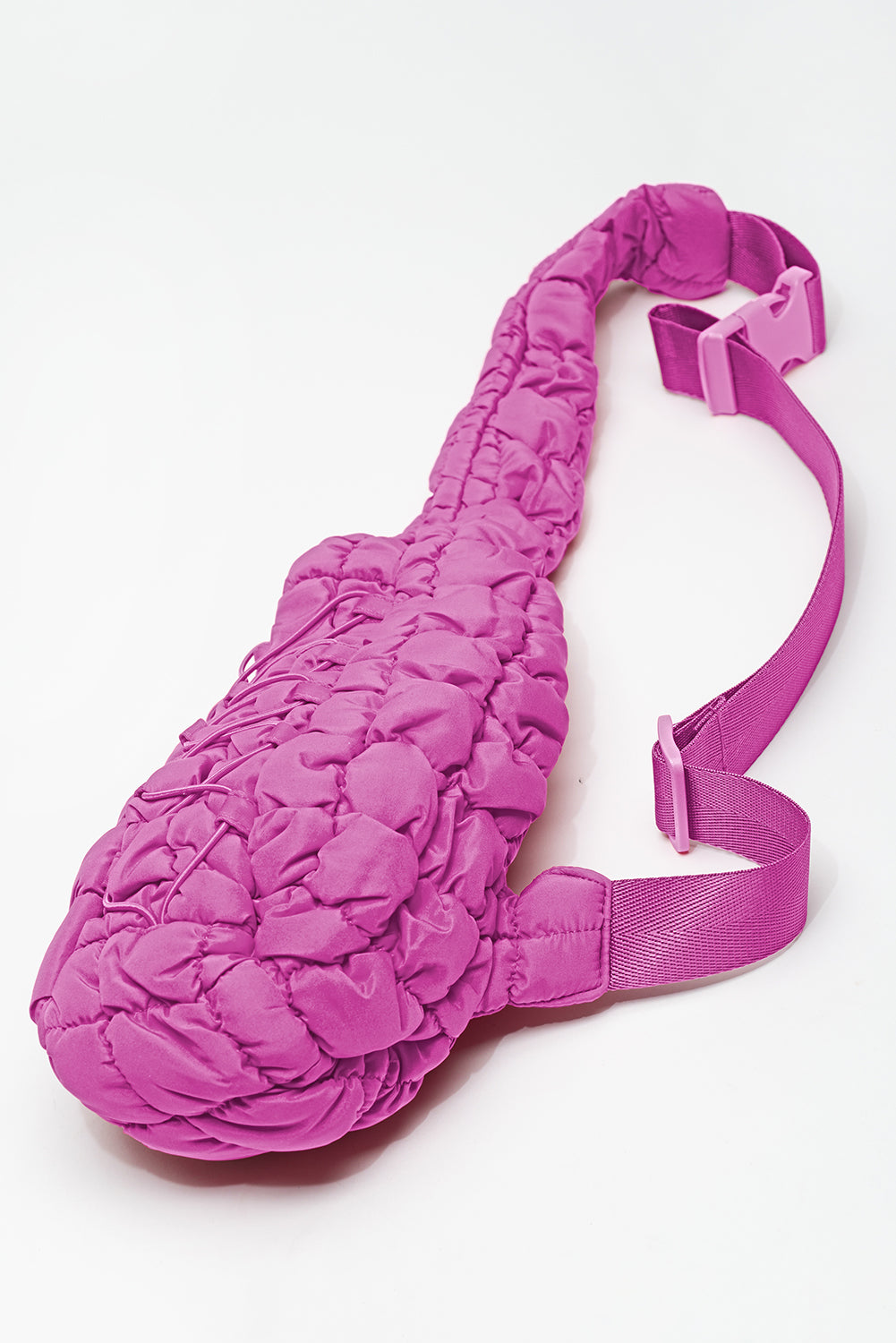 Wisteria Marshmallow Quilted Drawstring Decor Sling Bag