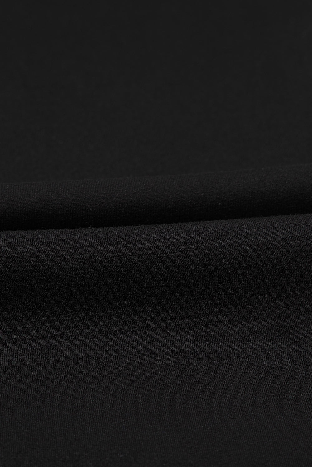 Black Scuba Drawstring Elastic Waistband Solid Color Sweatpants