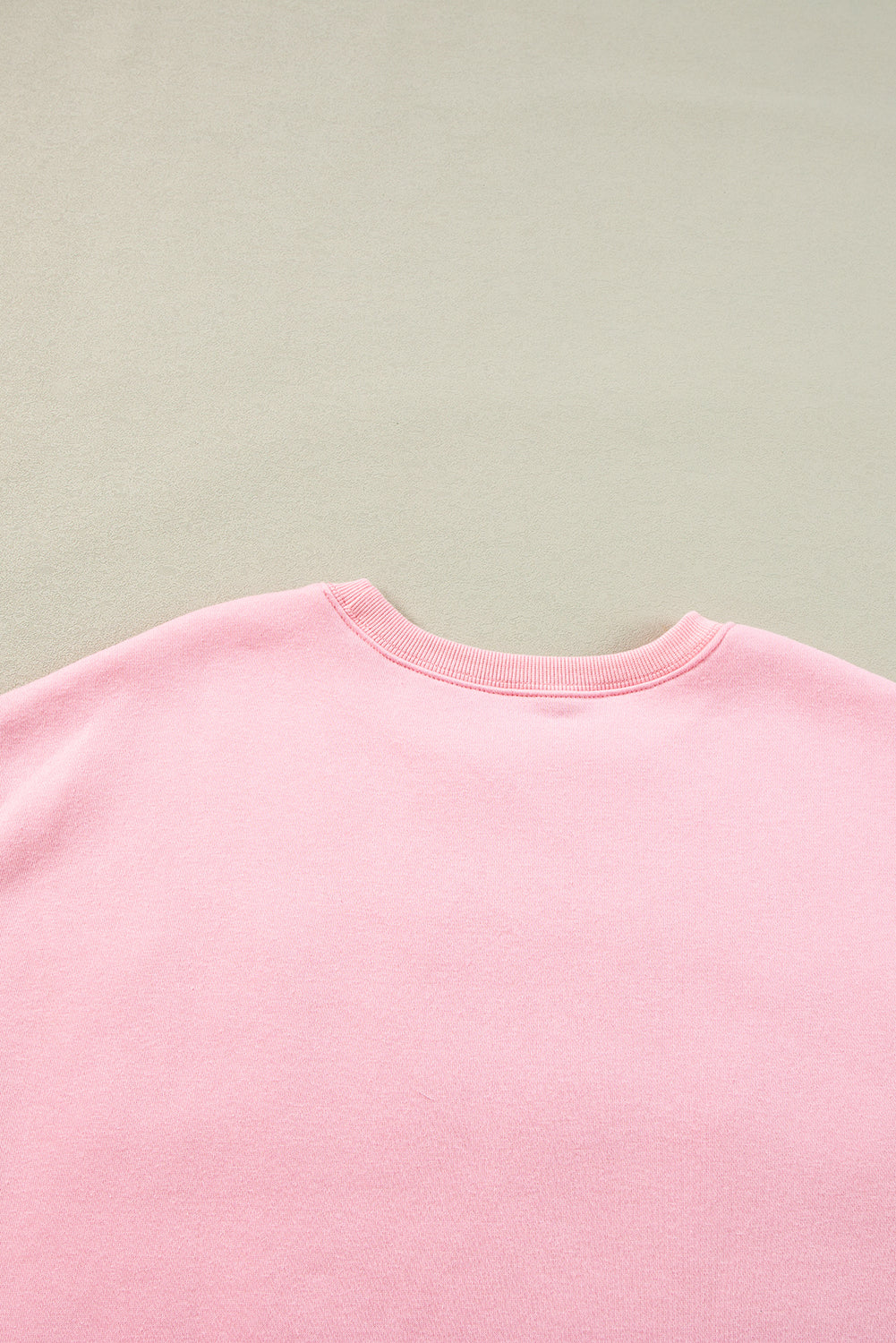 Pink LOVER Puff Print Drop Shoulder Pullover Sweatshirt
