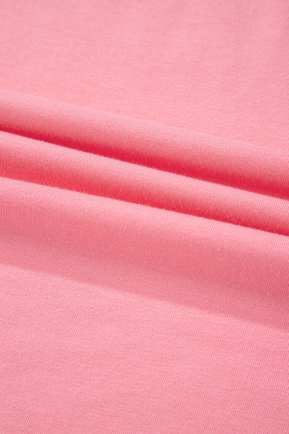 Pink Frilled Hem Loose T-Shirt