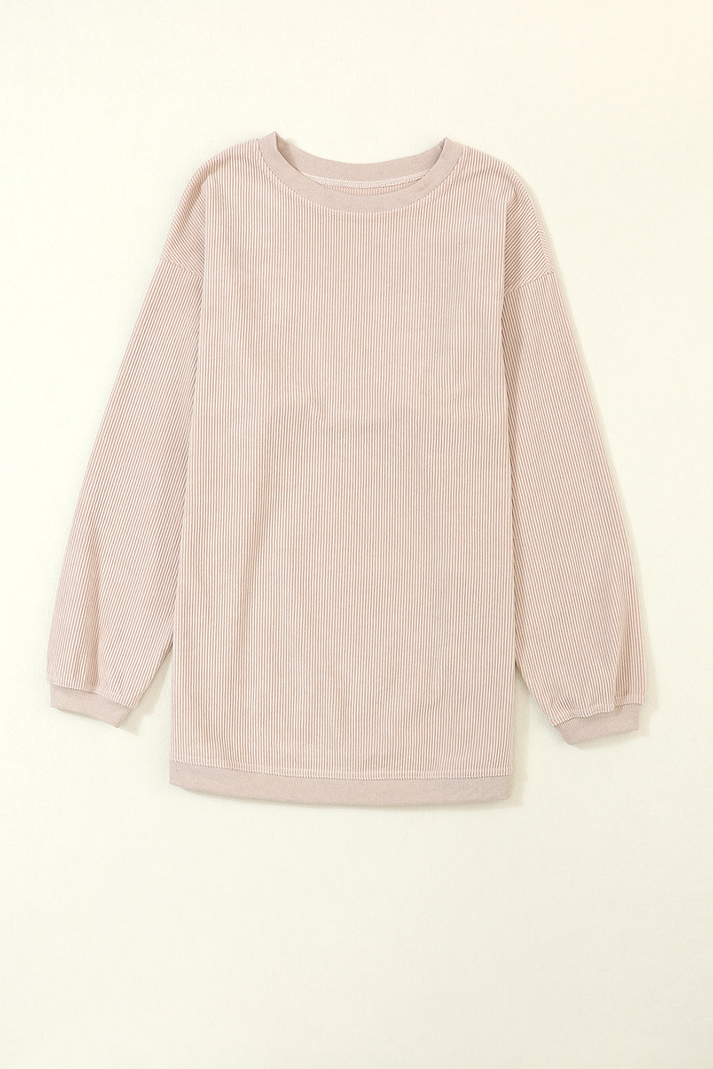 Grass Green Ribbed Corded Oversized Sweatshirt
