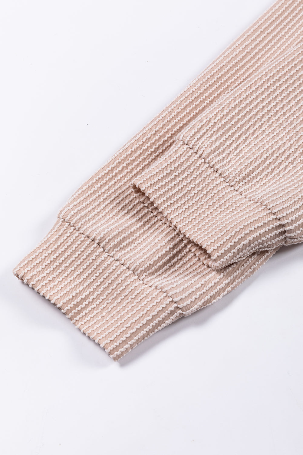 Pale Chestnut Color Block Corded Long Sleeve Top