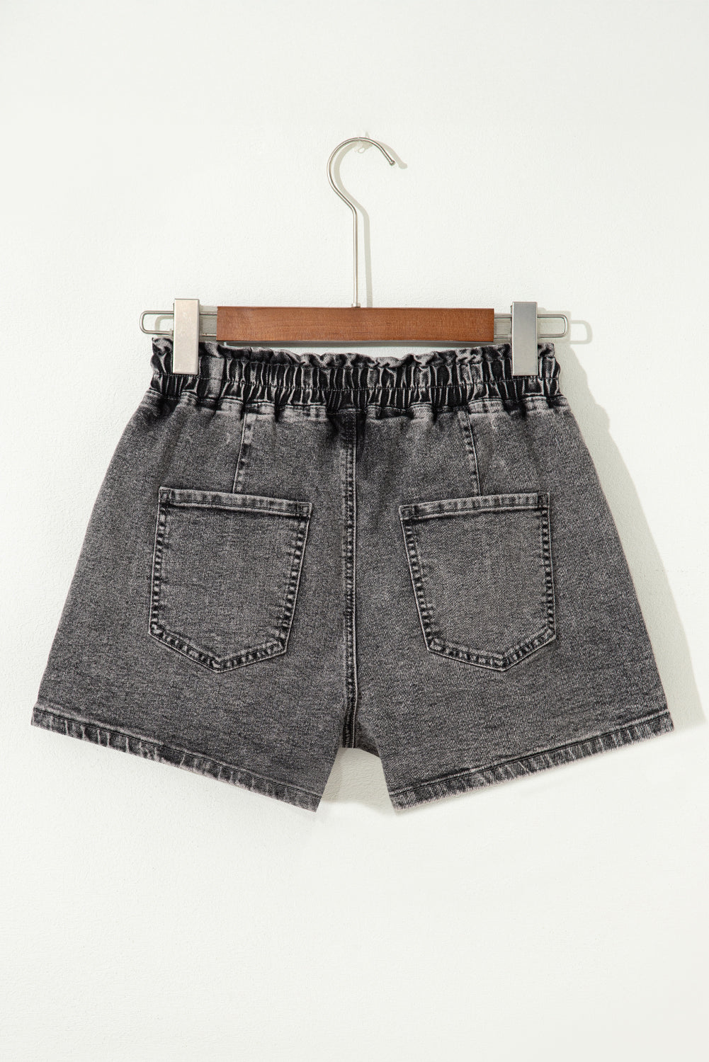 Ashleigh Blue Drawstring Elastic Waistband Casual Denim Shorts with Pockets