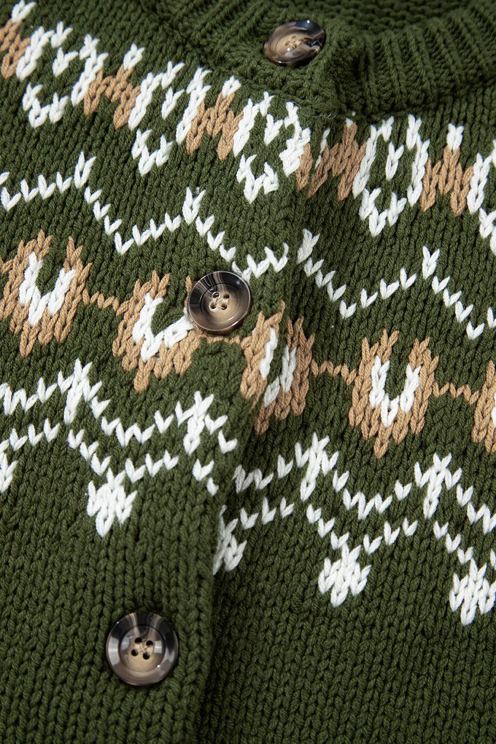 Moss Green Western Fashion Abstract Printed Cardigan Sweater