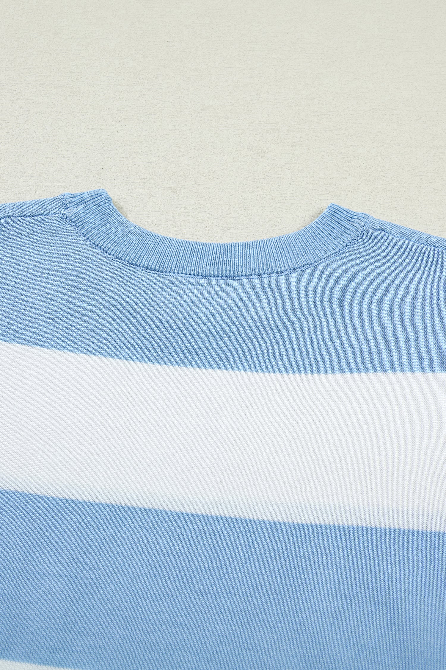 Pink Stripe Colorblock Striped Knitted T shirt
