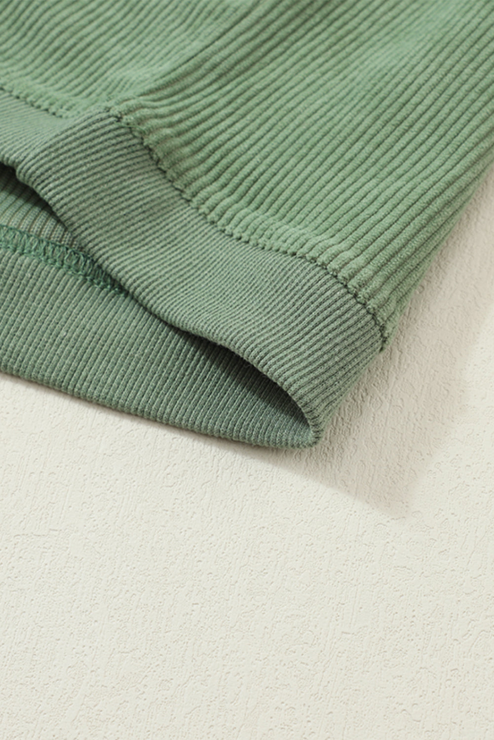 Grass Green Ribbed Corded Oversized Sweatshirt