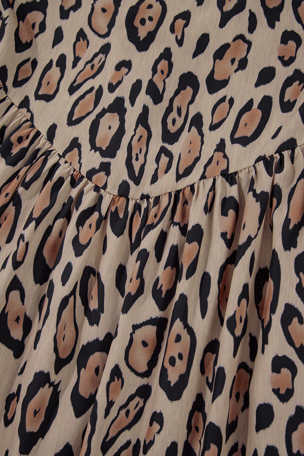 Oversized Leopard Print Balloon Sleeve Casual Shirt
