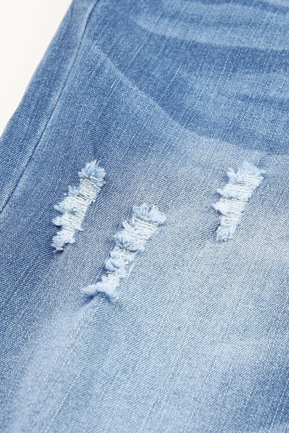 High Waist Distressed Straight Leg Jeans