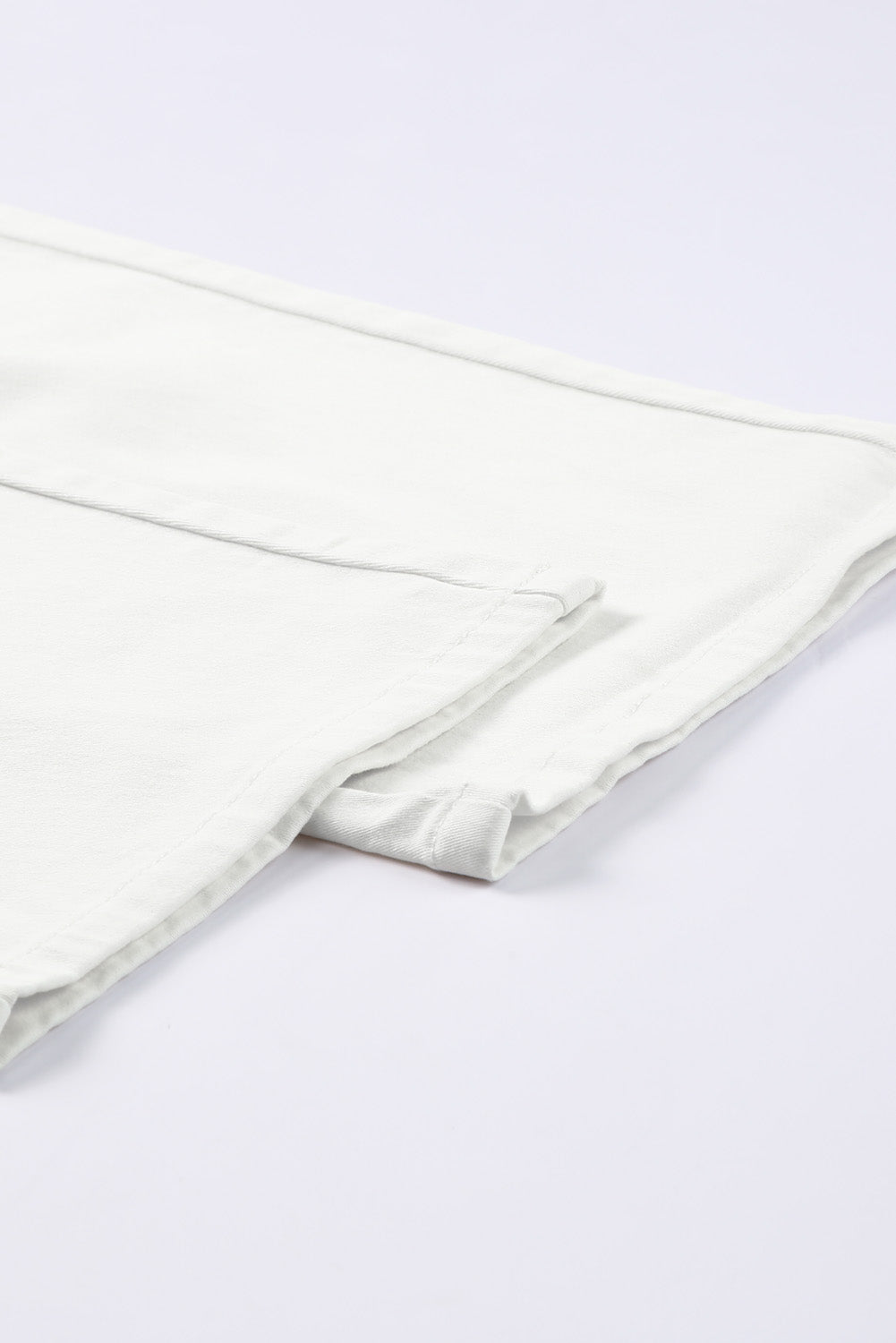 White High Waist Straight Leg Cargo Pants with Pockets