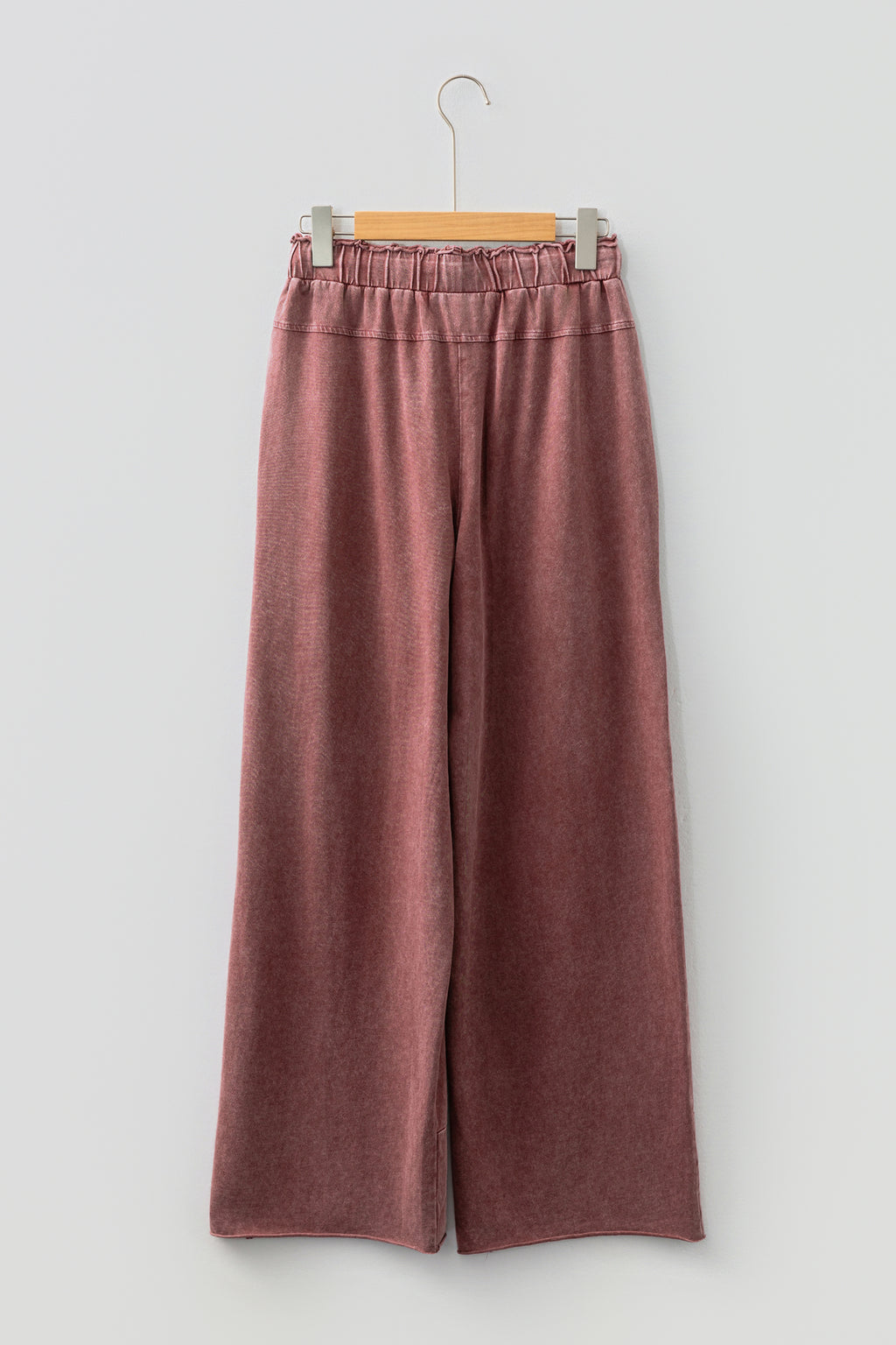Lapis Mineral Wash Lace-up High Waist Raw Hem Patched Pocket Pants
