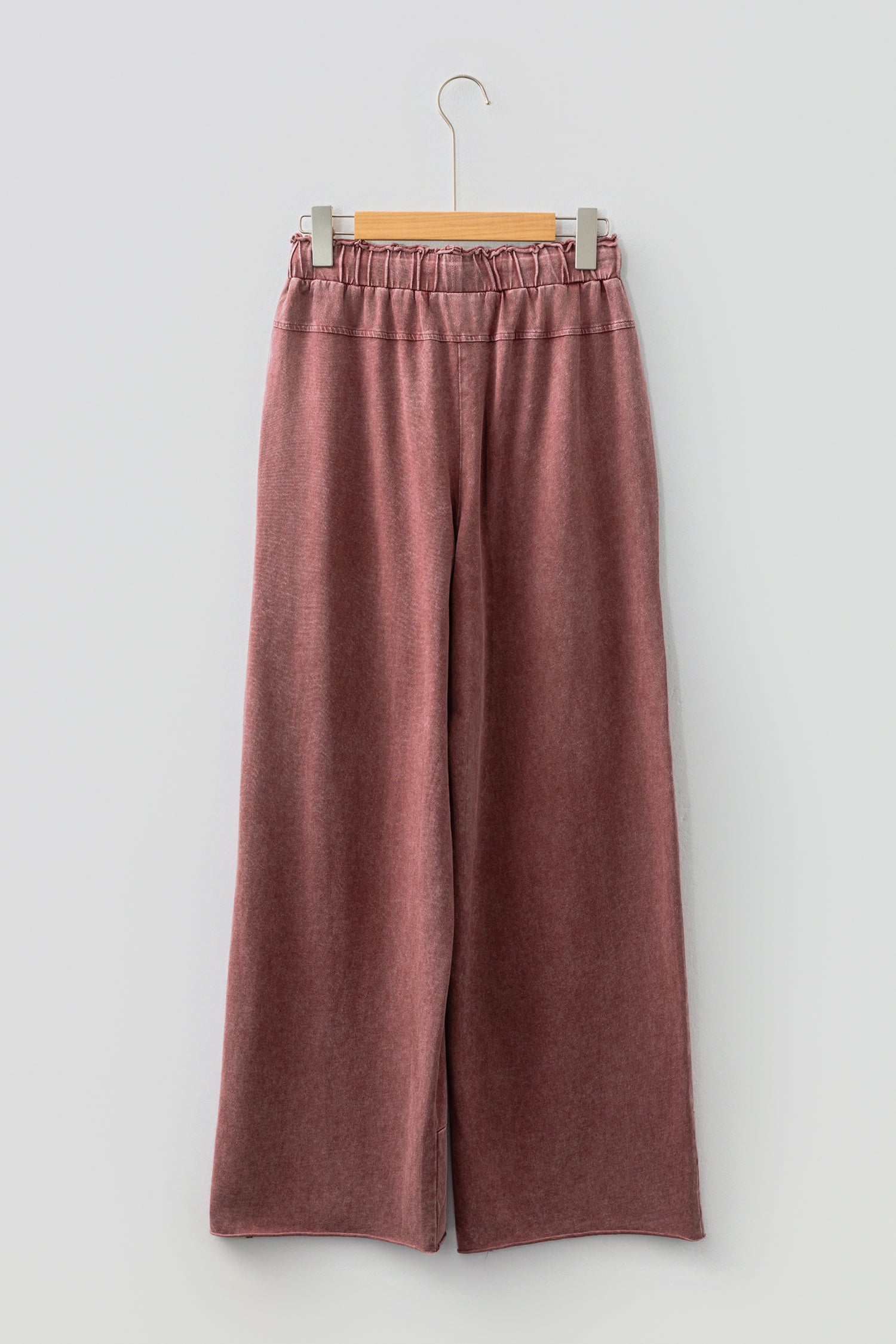 Lapis Mineral Wash Lace-up High Waist Raw Hem Patched Pocket Pants