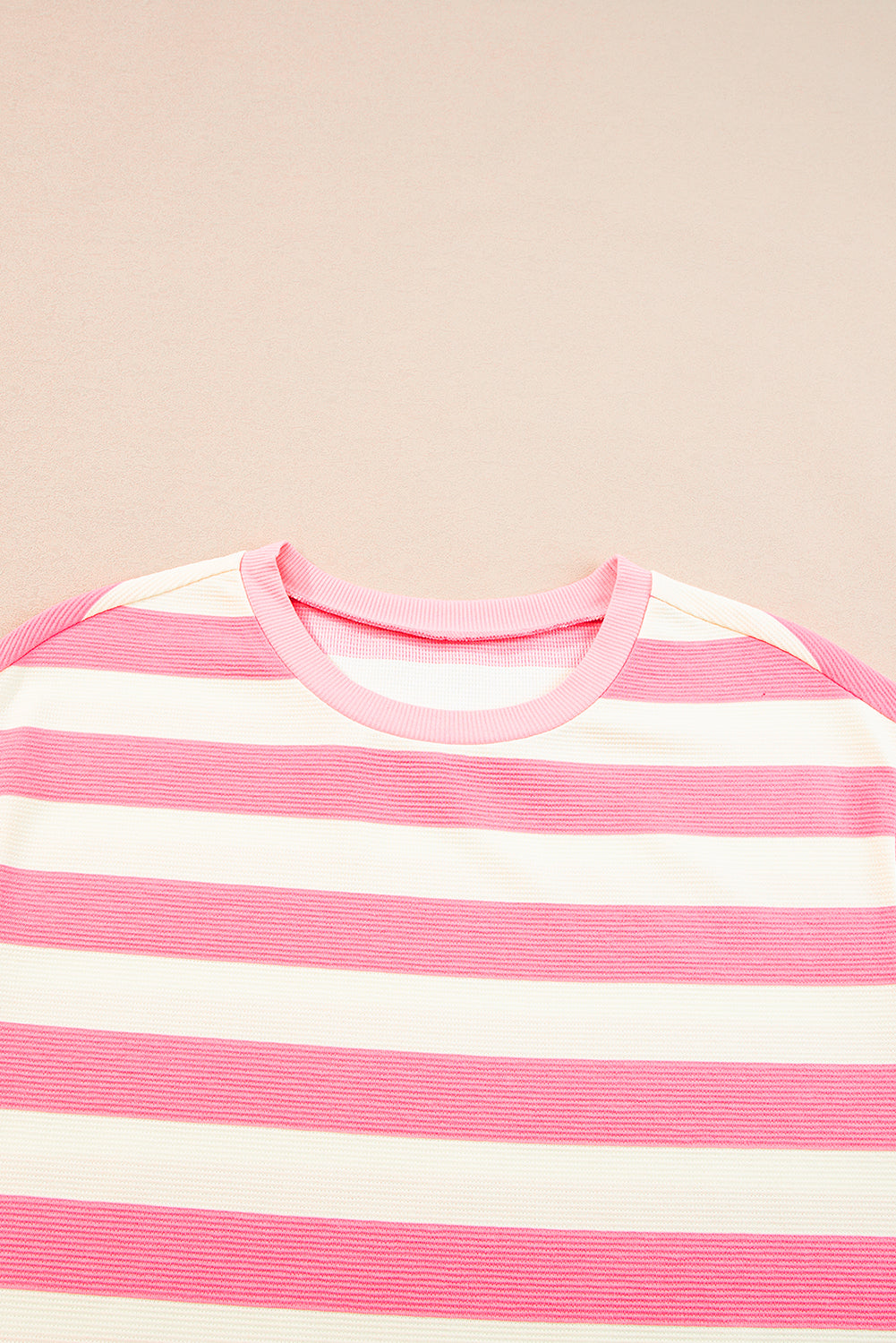 Pink Stripe Cap Sleeve Shift T Shirt Dress