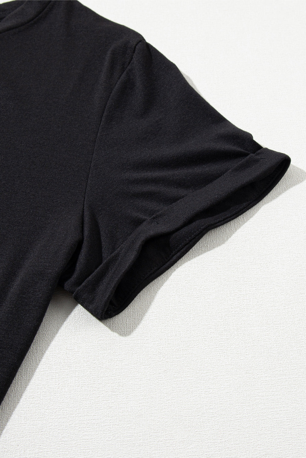 Iceland Blue Round Neck Rolled Sleeve Plus Size T-shirt