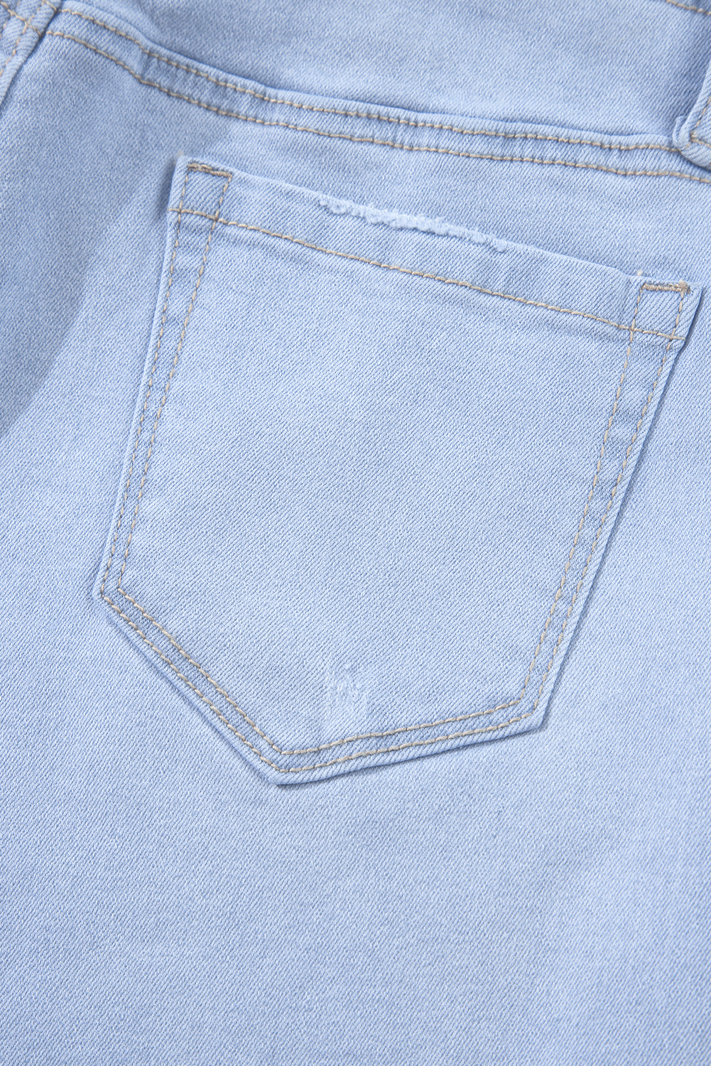 Beau Blue Loose Straight Leg Cropped High Waist Jeans