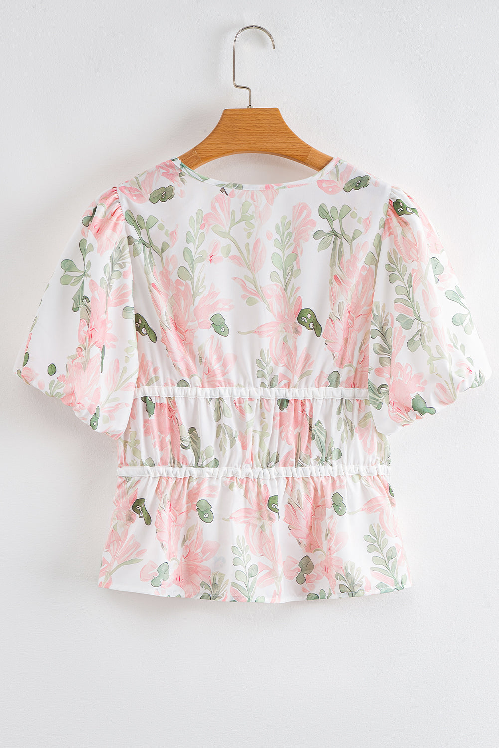 Pink Plus Size Floral Print Striped Detail Short Summer Dress