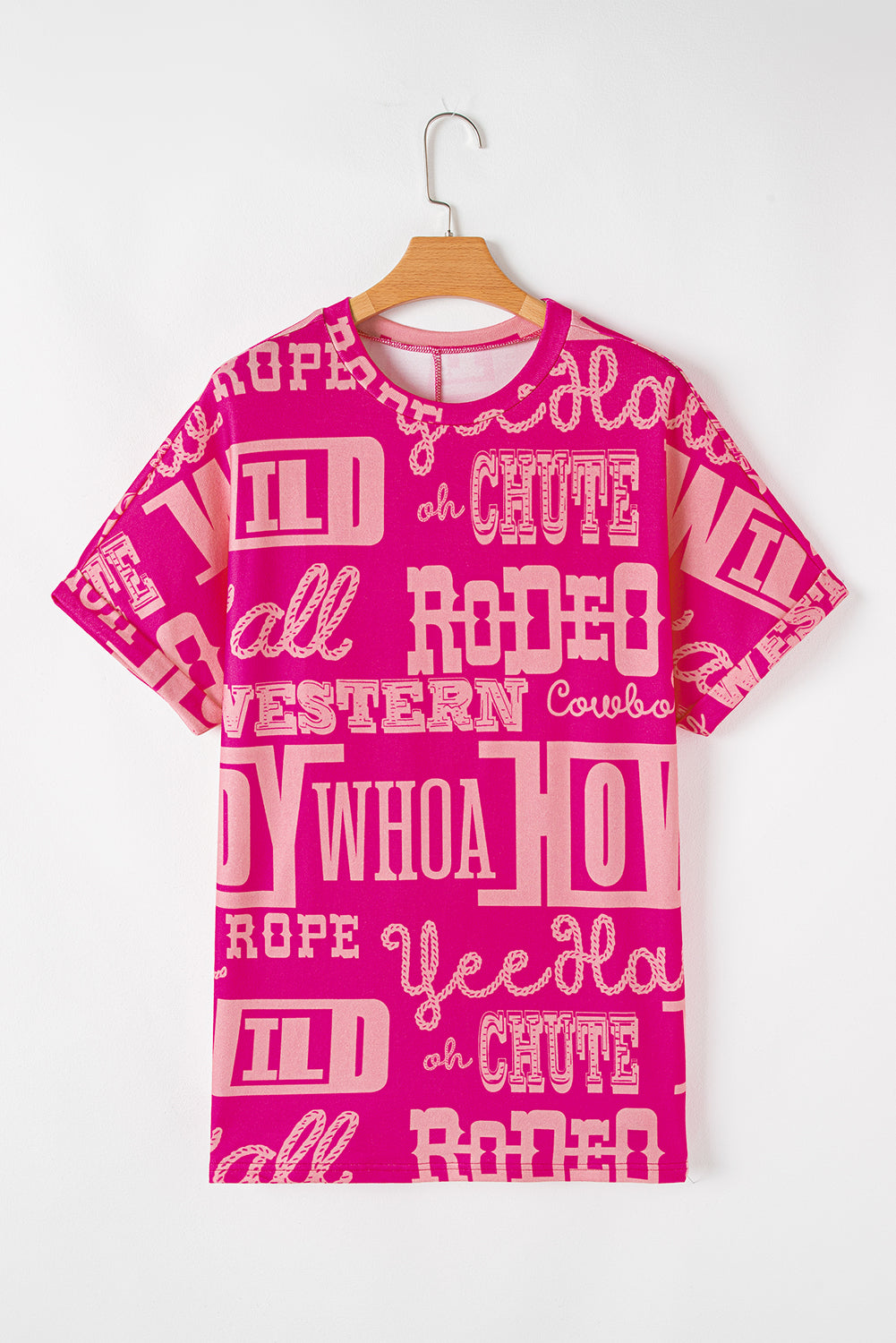 Dark Grey Howdy Cowboy Letter Printed Western Fashion Tee