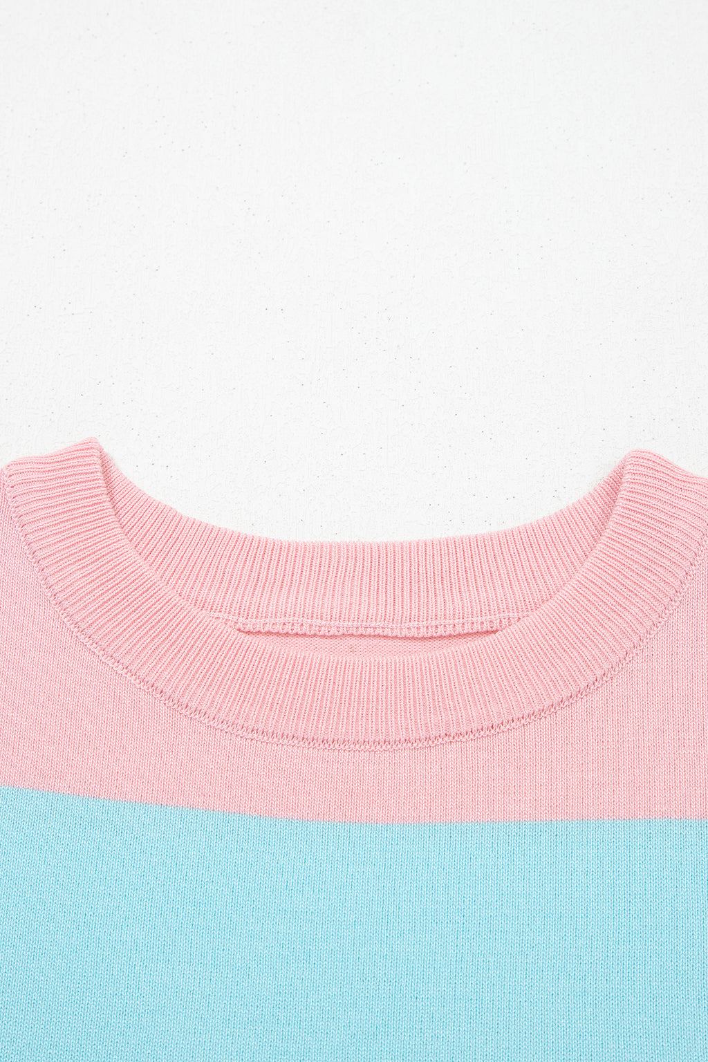 Pink Stripe Colorblock Striped Knitted T shirt