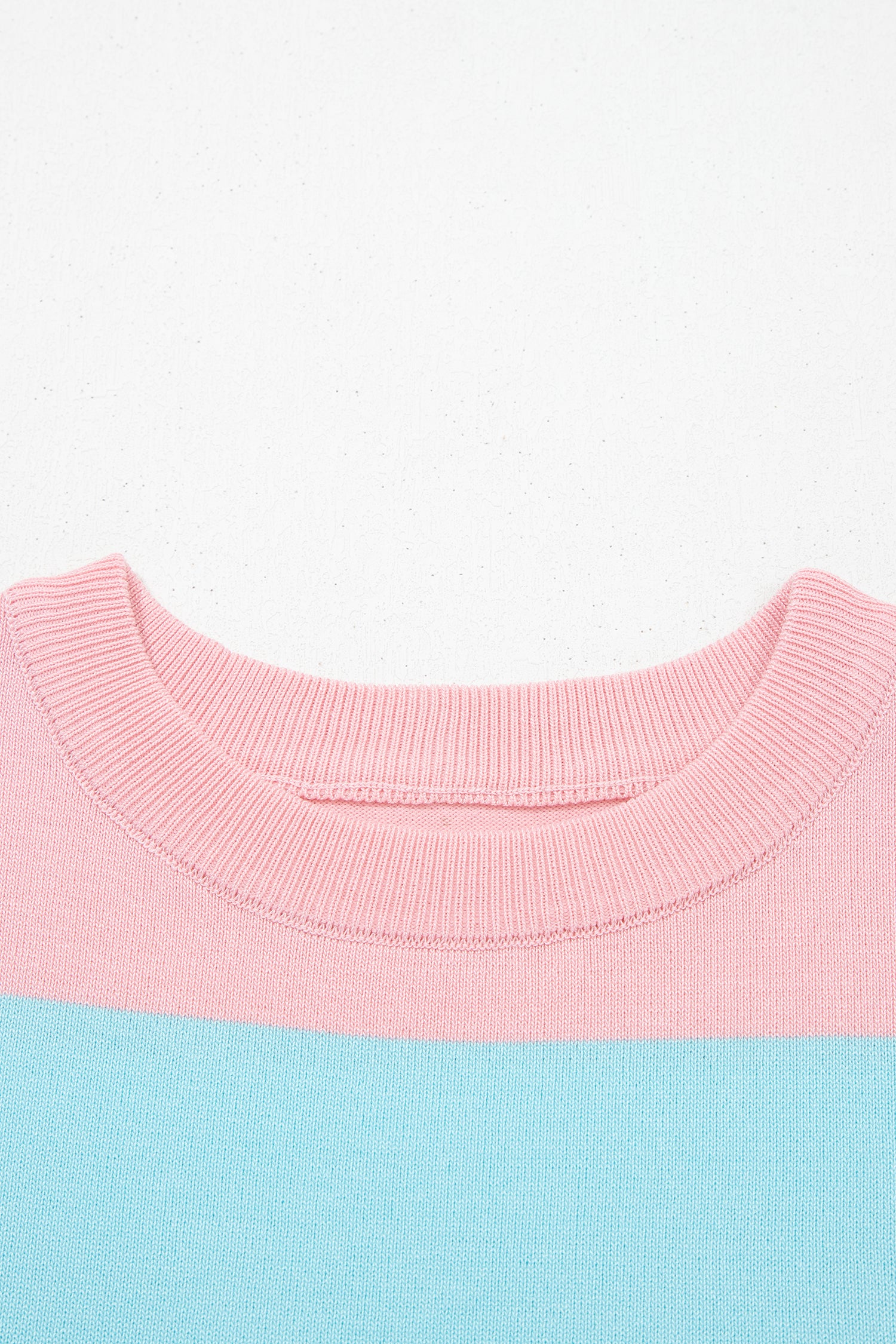Pink Stripe Colorblock Striped Knitted T shirt