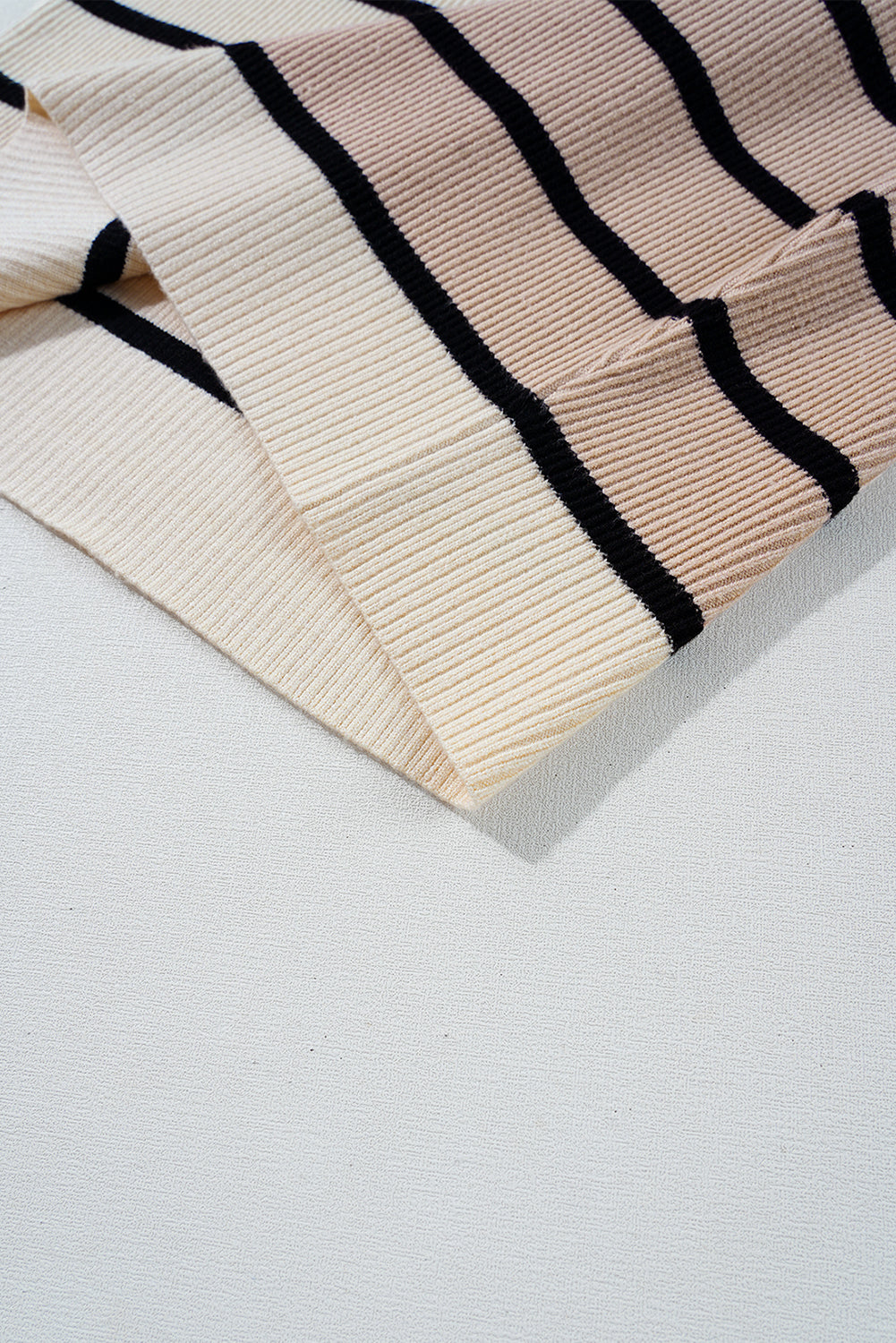 Sky Blue Stripe Colorblock Quarter Zip Collar Sweater Vest
