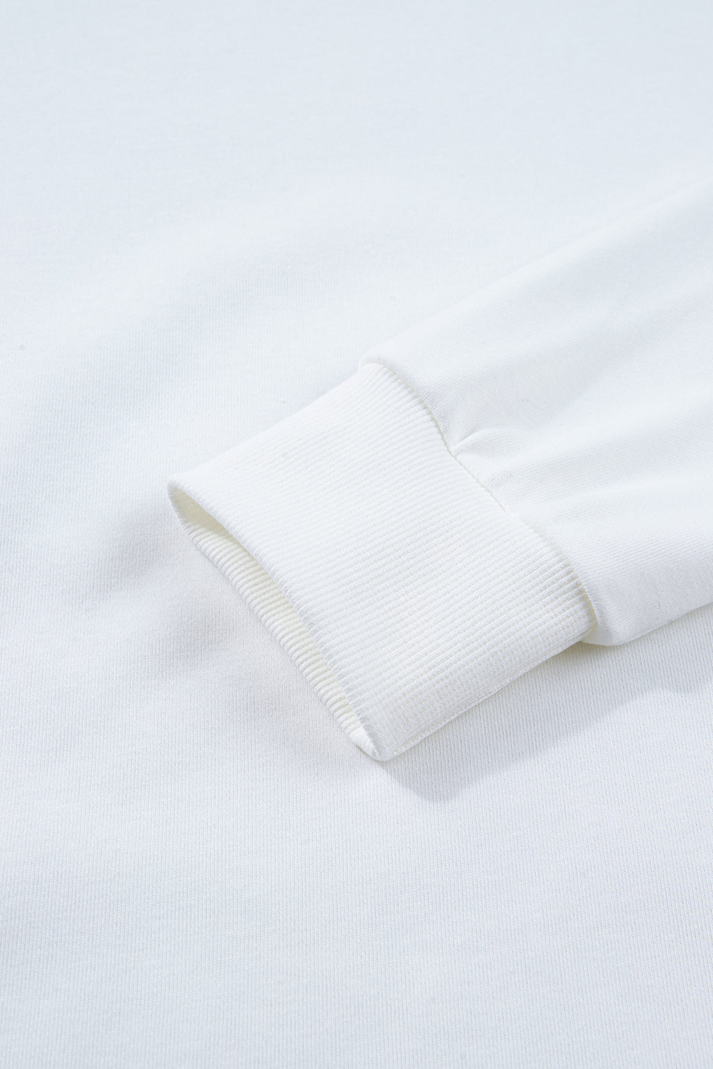 White LUCKY Clover Embroidered Long Sleeve Top