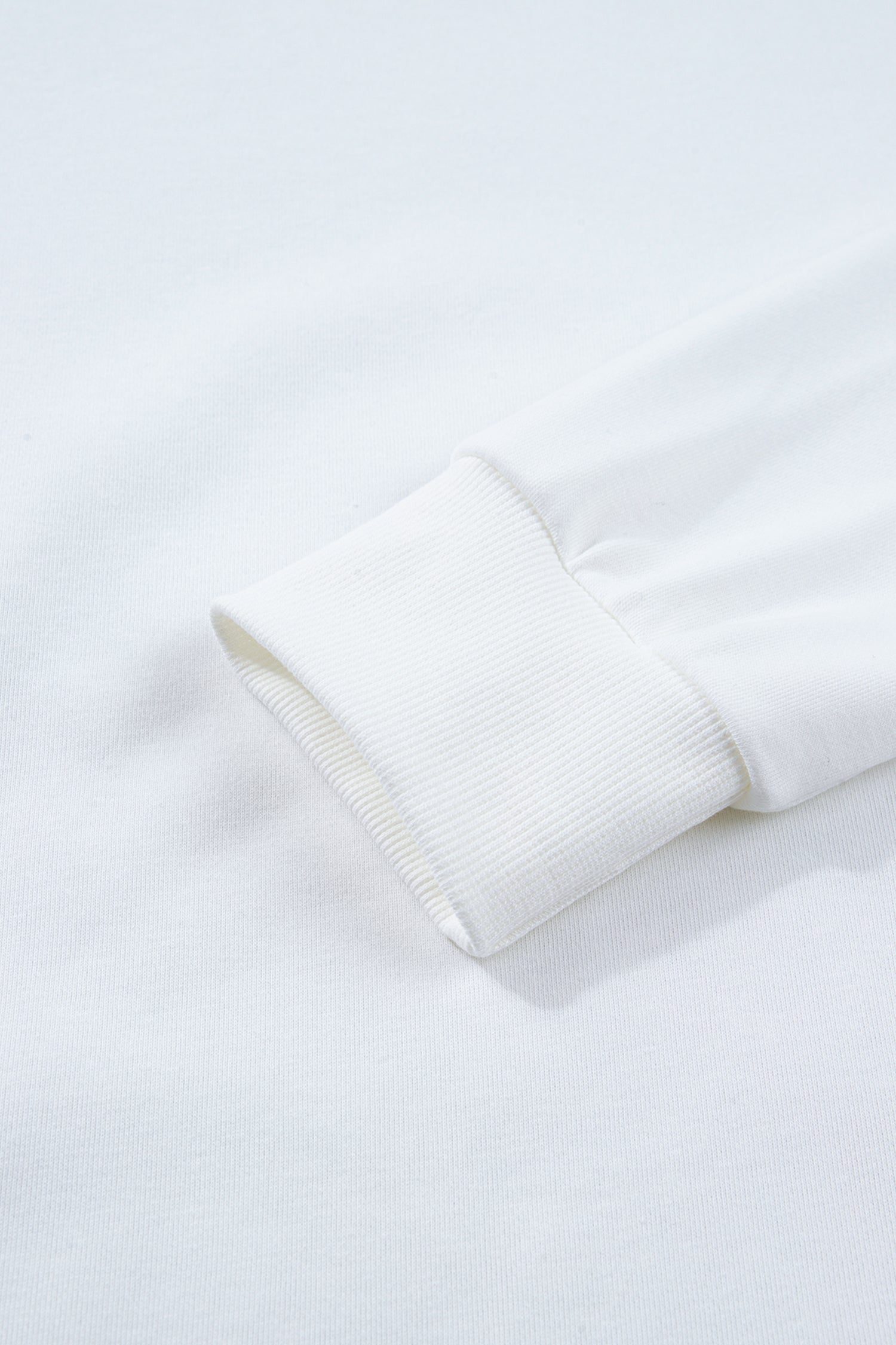 White LUCKY Clover Embroidered Long Sleeve Top