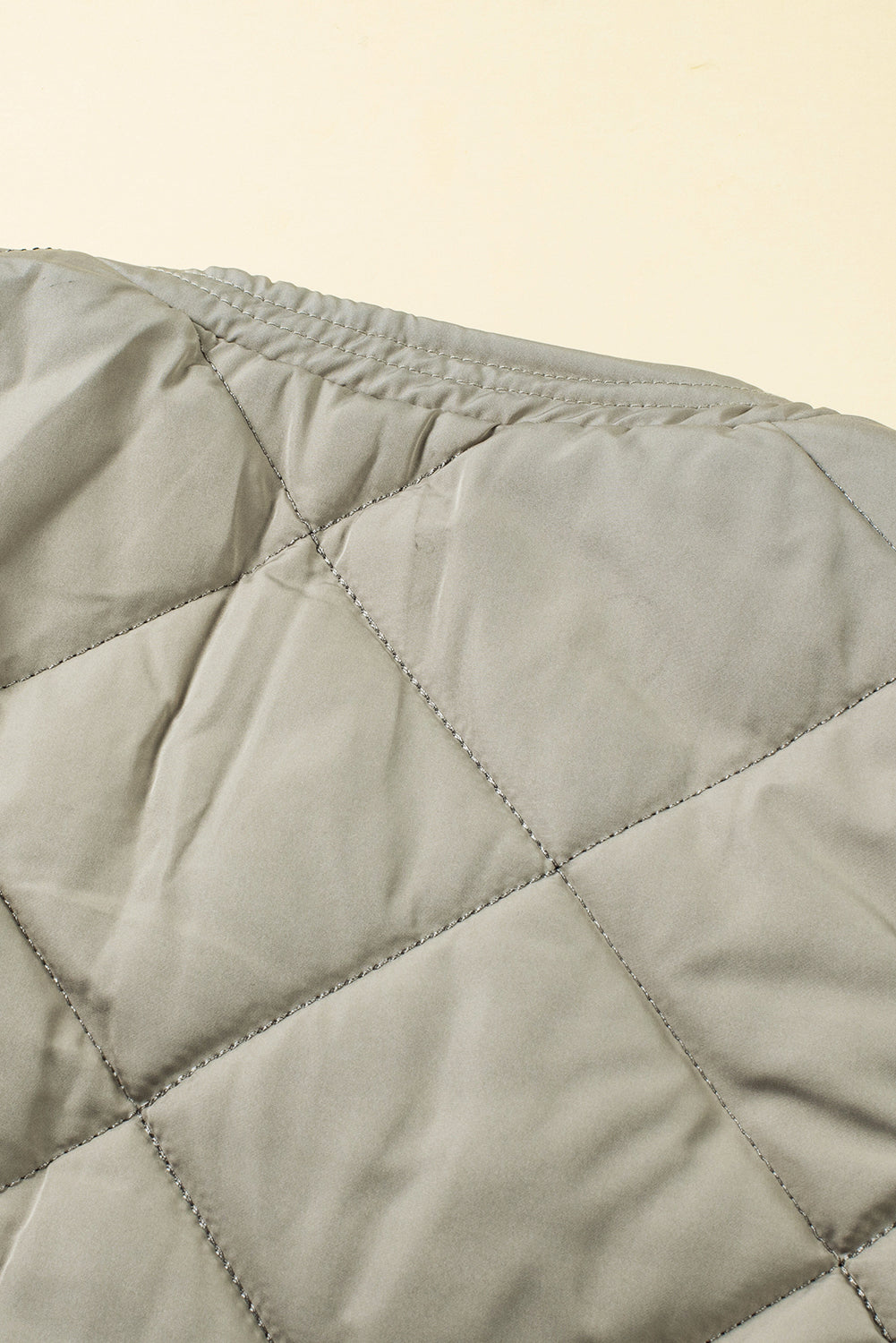 Green Quilted Snap Button Hooded Puffer Coat