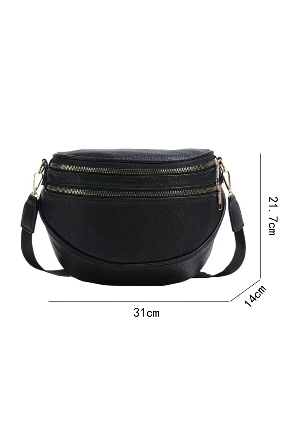 Cinnamon Double Zip Faux Leather Crossbody Bag