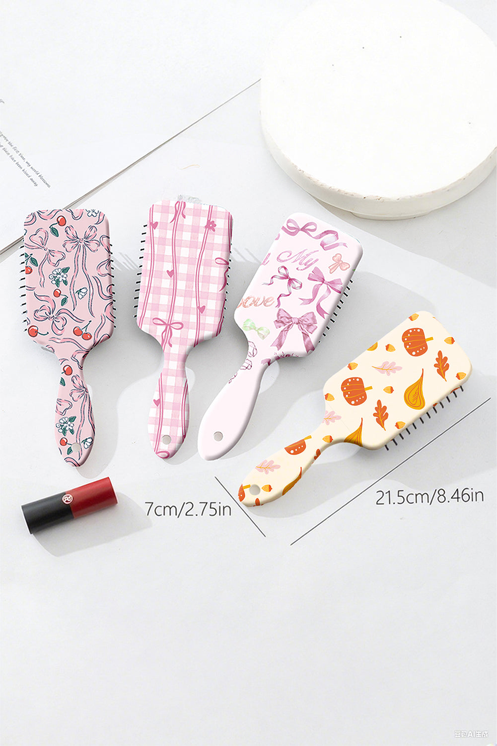 Grapefruit Orange Pumpkin Fall Vibe Print Air Cushion Comb