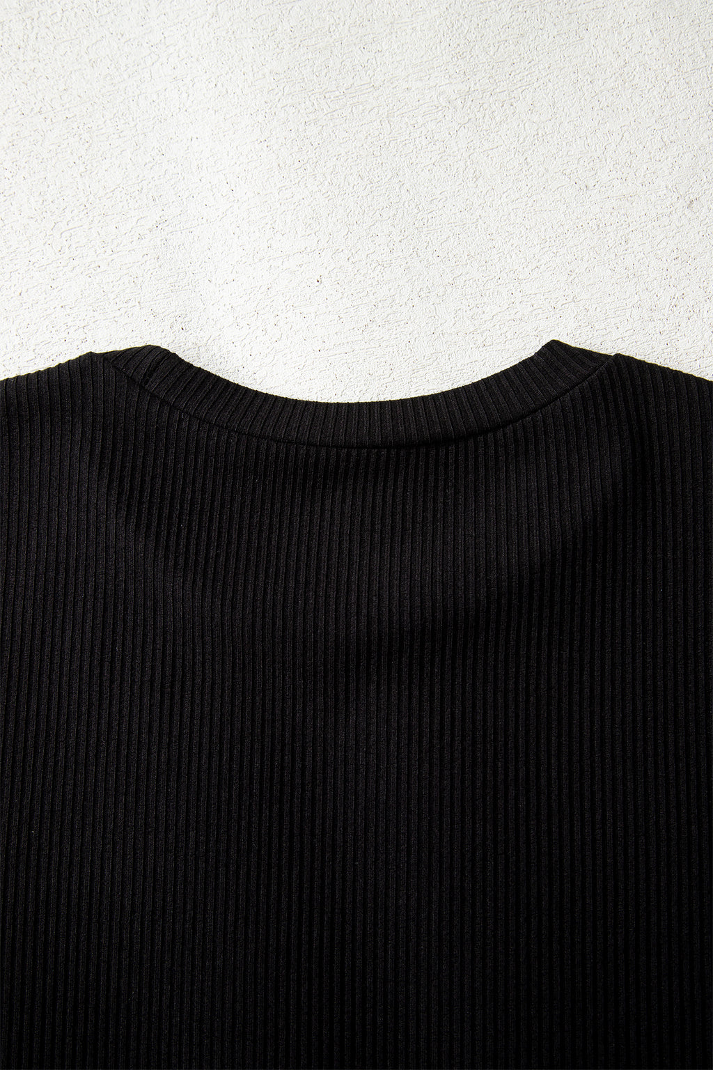 White Ribbed Long Sleeve Crew Neck Solid Color Bodysuit
