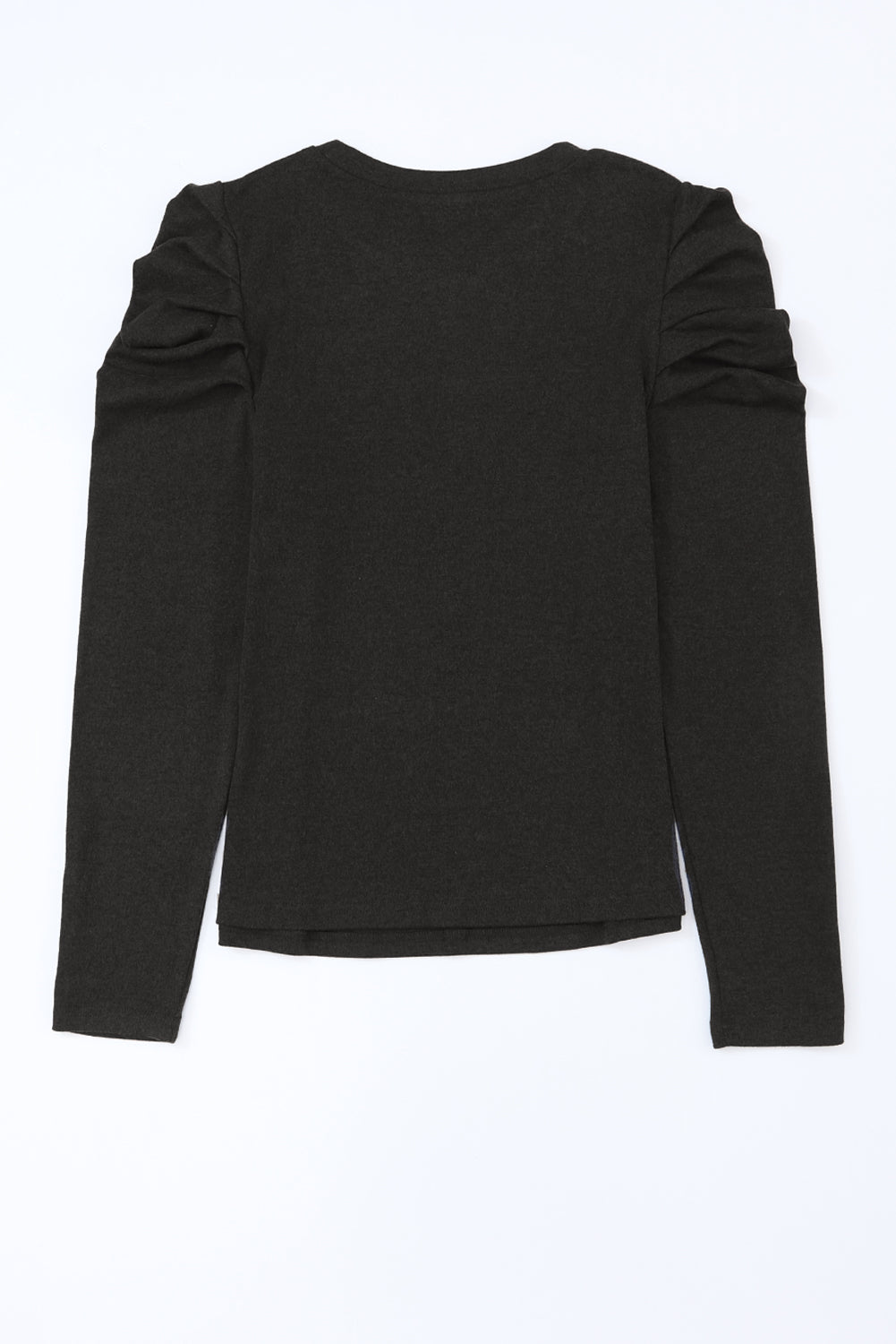 Green Buttoned Puff Long Sleeve Sheath Top