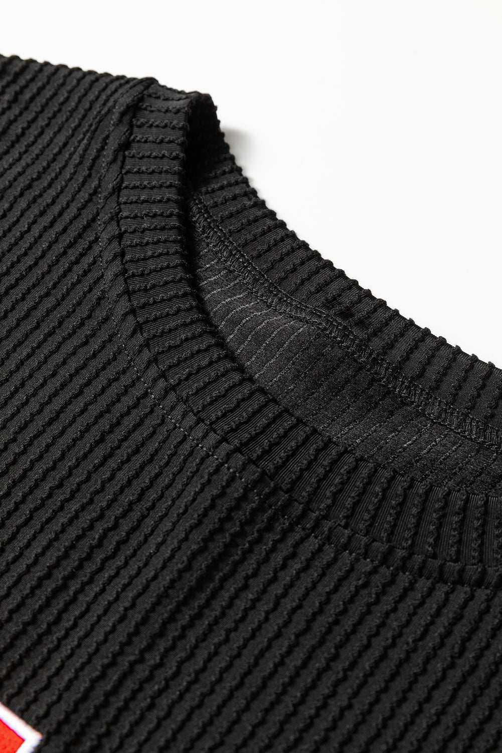 Black MERRY Corded Long Sleeve Top and Pockets Pants Set