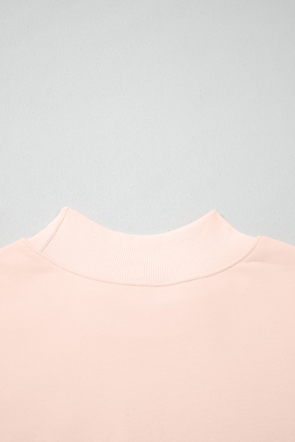Bright Pink Oversize Blessed Embroidered Mock Neck Sweatshirt