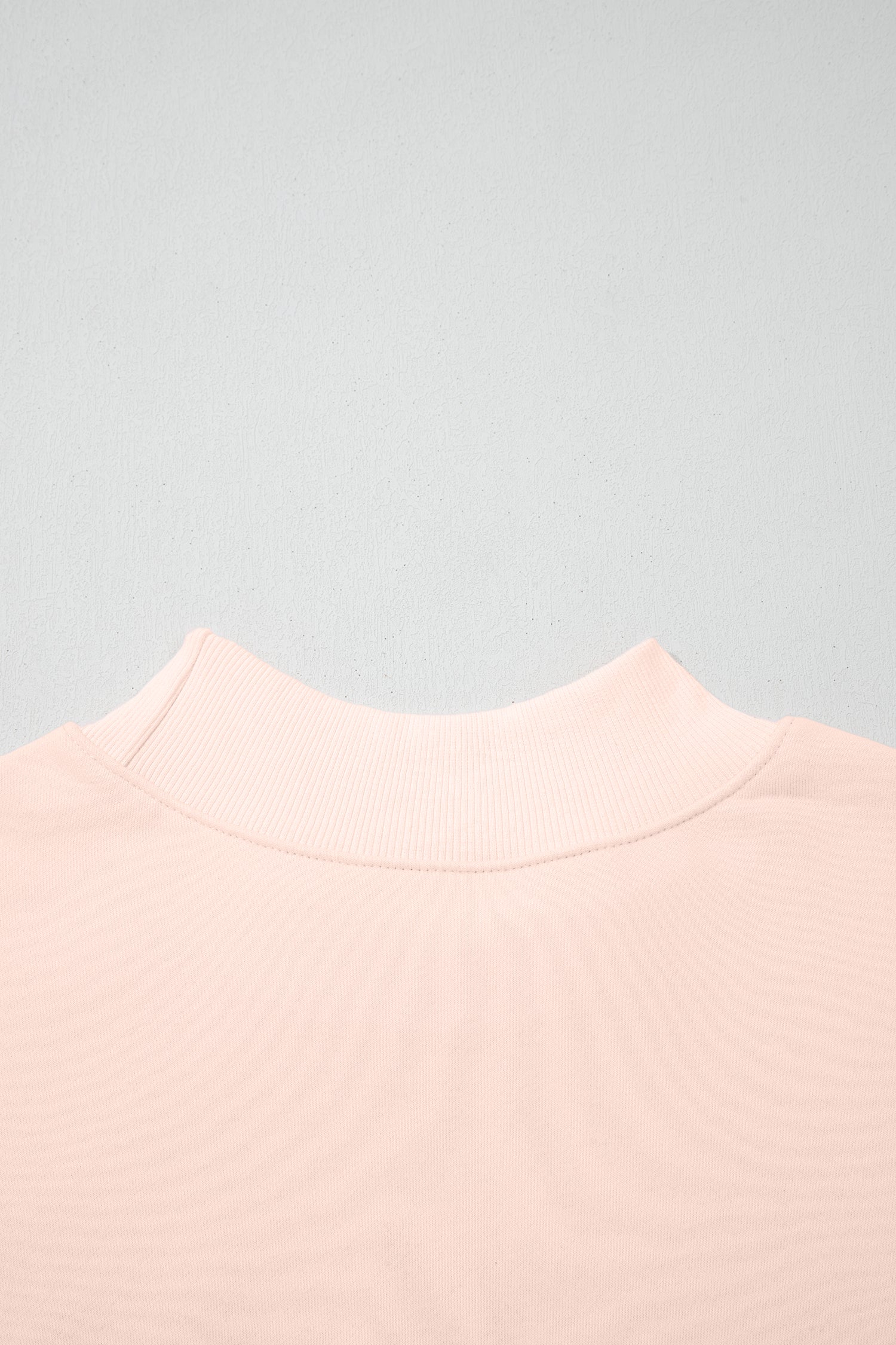Bright Pink Oversize Blessed Embroidered Mock Neck Sweatshirt
