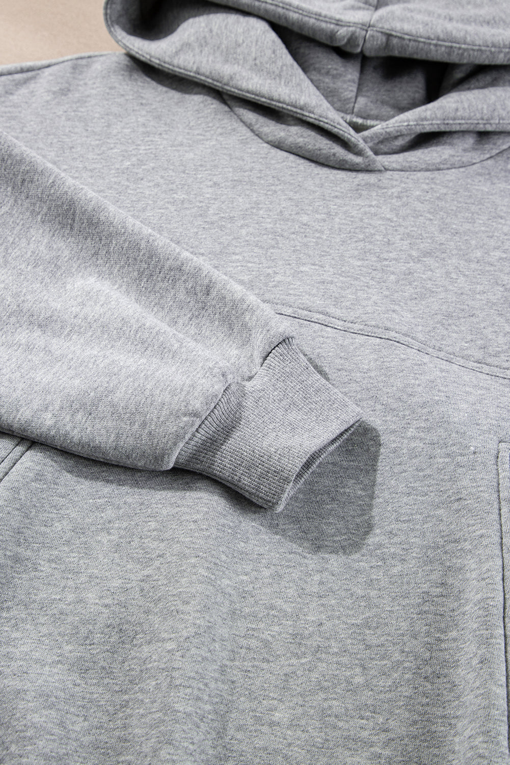 Navy Blue Solid Exposed Seams Hoodie and Joggers Activewear Set