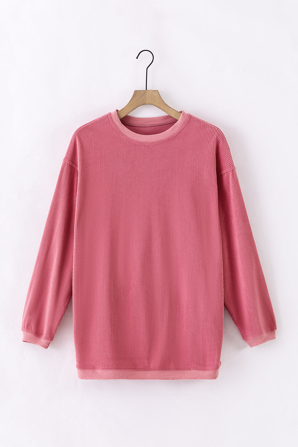 Grass Green Ribbed Corded Oversized Sweatshirt