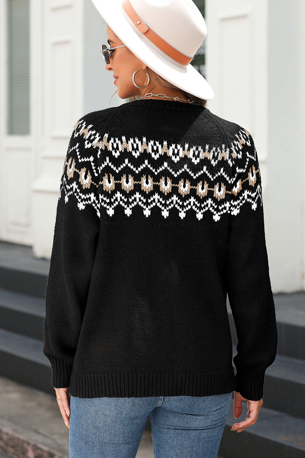 Moss Green Western Fashion Abstract Printed Cardigan Sweater