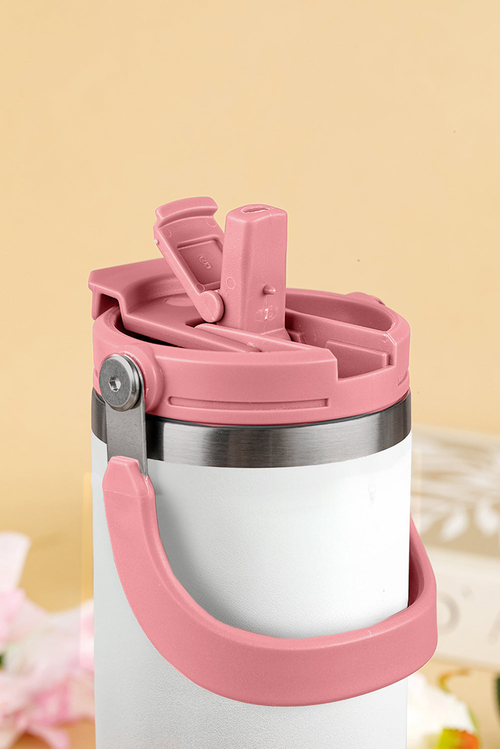 Pink Minimalist Handle Stainless Steel Insulated Cup 1000ML
