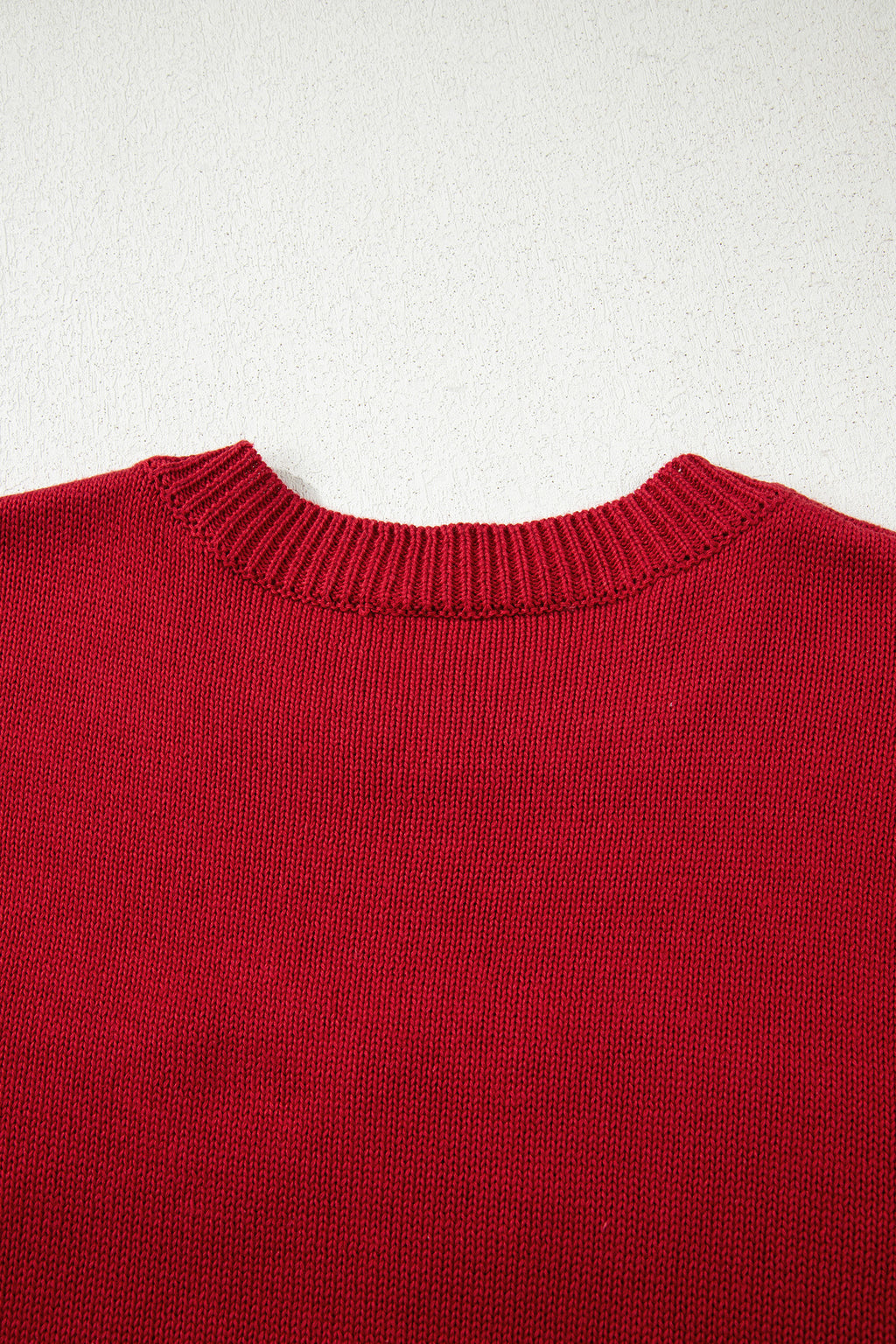 Smoke Gray Merry Colorful Dot Detail Christmas Drop Shoulder Sweater