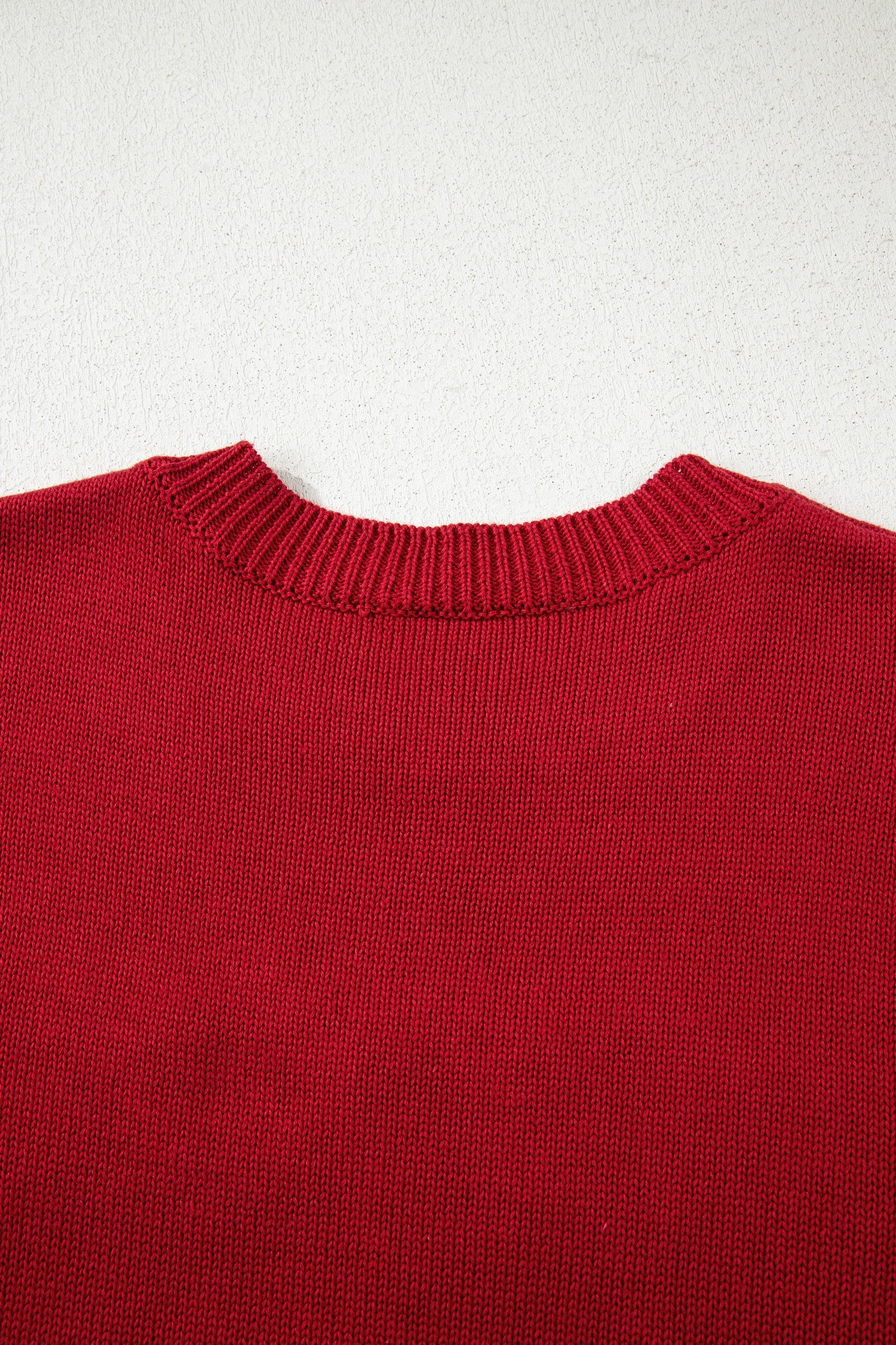 Smoke Gray Merry Colorful Dot Detail Christmas Drop Shoulder Sweater