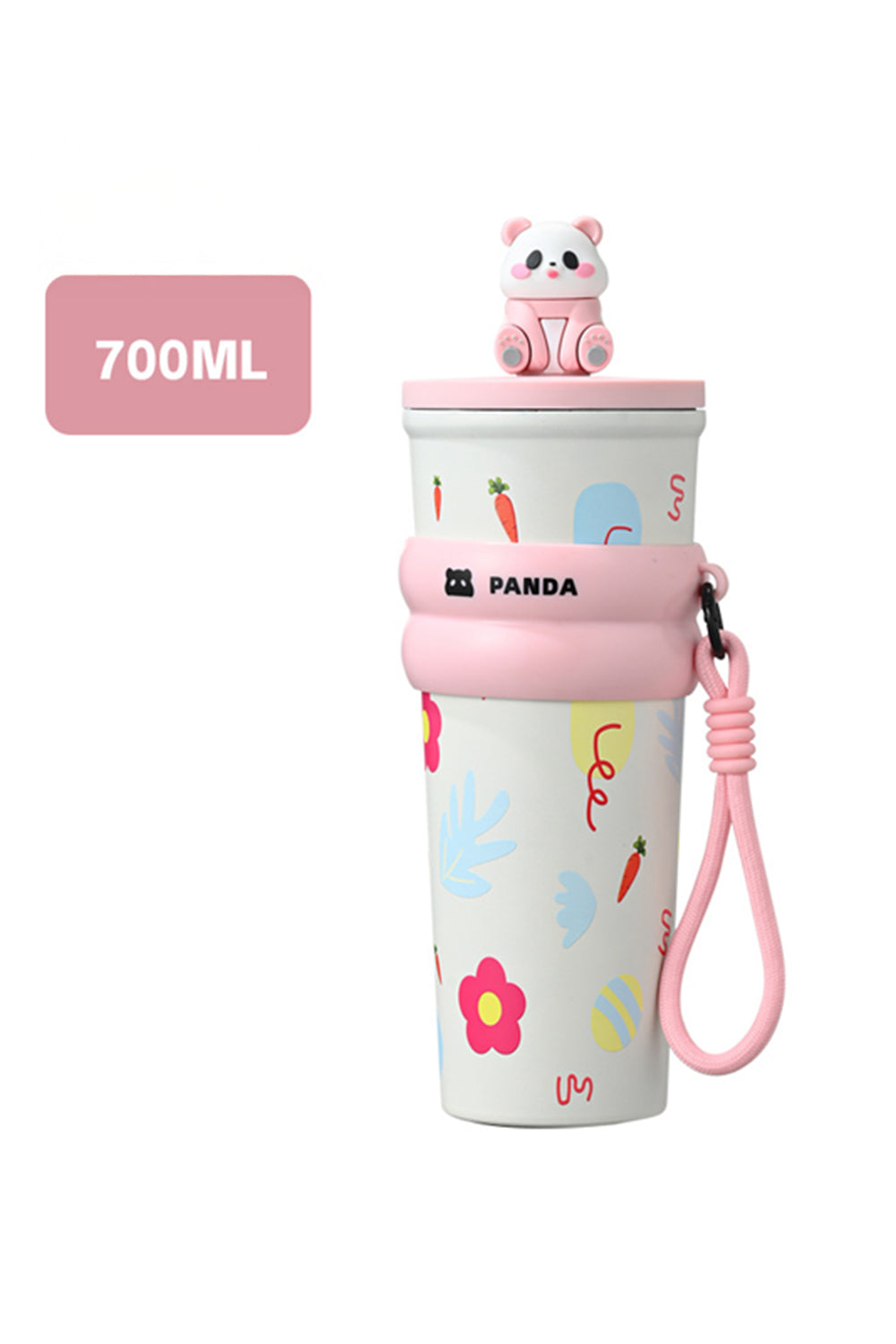Pink Panda Decor Cute Print Stainless Steel Vacuum Cup 23OZ