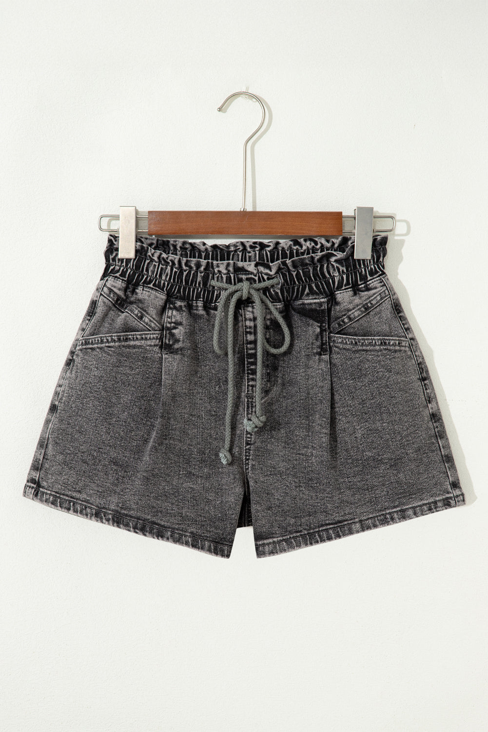 Ashleigh Blue Drawstring Elastic Waistband Casual Denim Shorts with Pockets