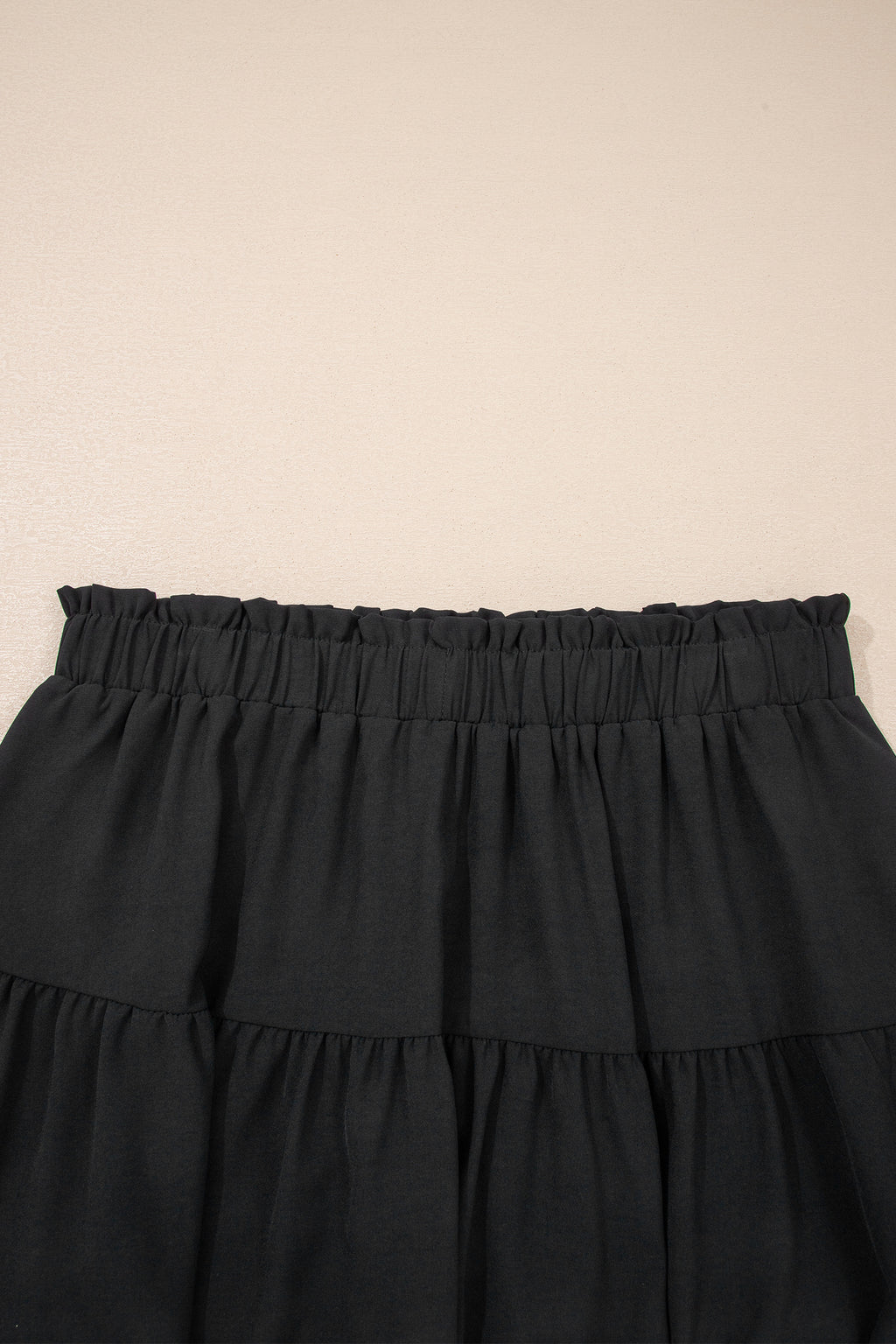 Navy Blue Plus Size Frilled Elastic Waist Lace Trim Boho Ruffled Shorts