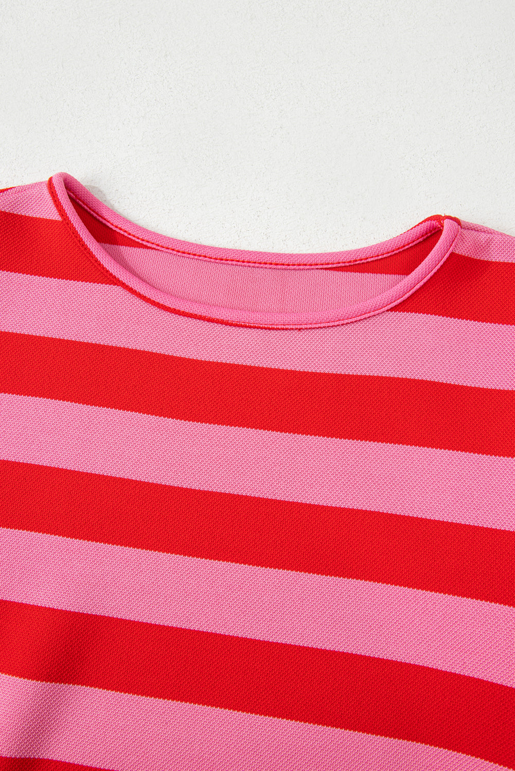 Green Stripe Flutter Sleeve Round Neck Shift Dress