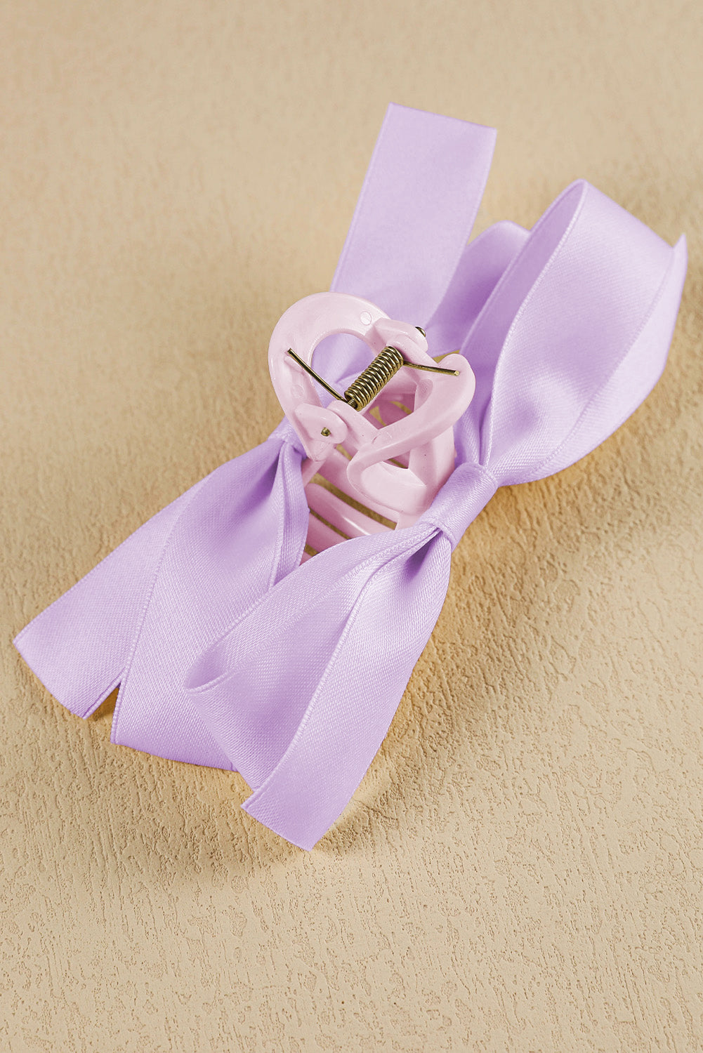 White Bow Decor Large Hair Claw Clip