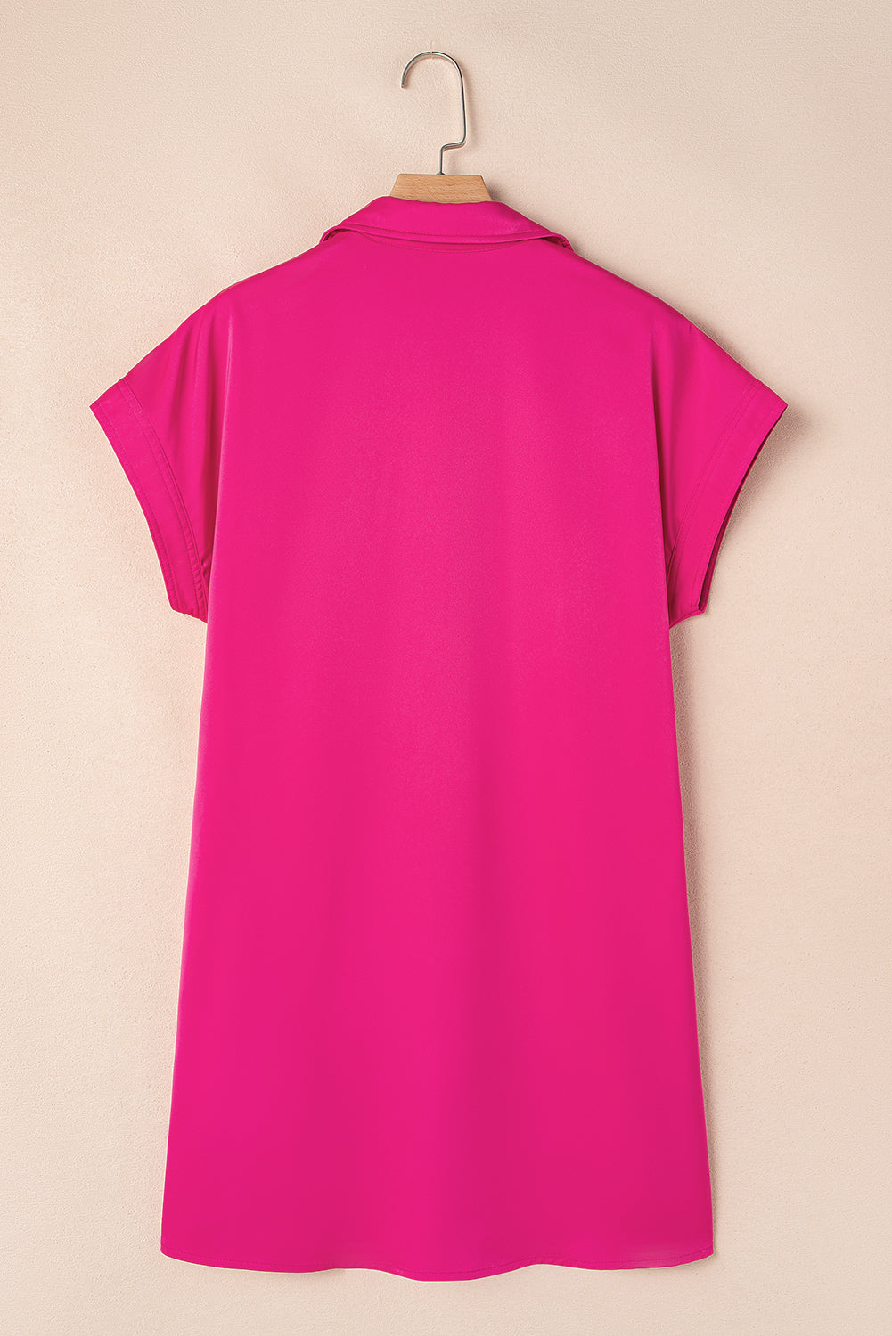 Laurel Green Buttoned Collar Shift T-shirt Mini Dress