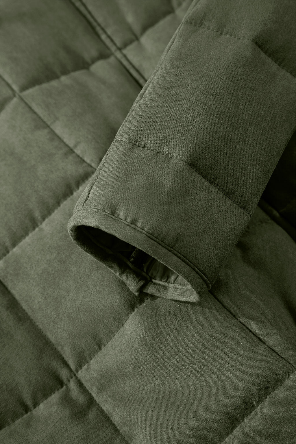 Khaki Zip-Up Pocket Quilted Jacket