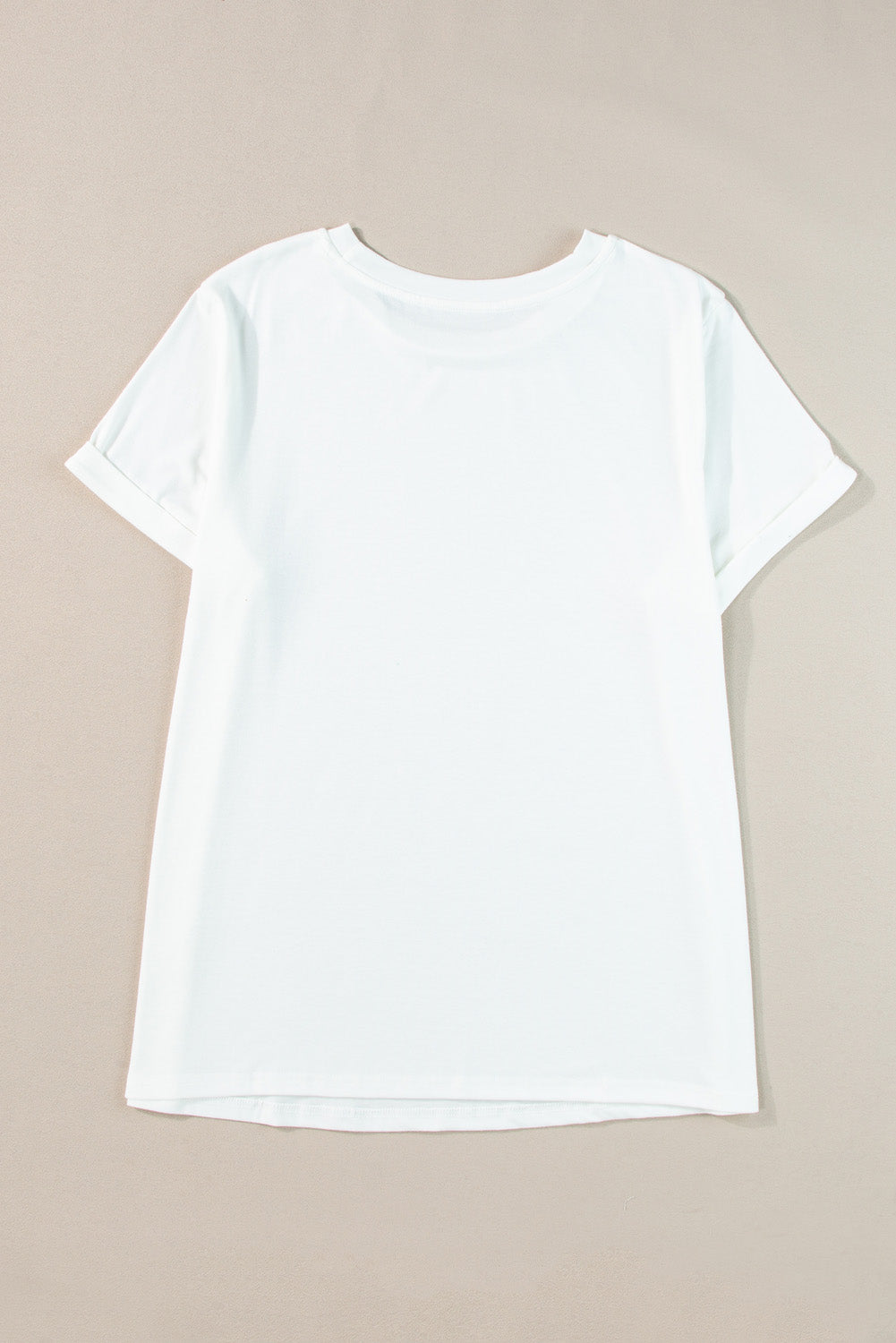 Iceland Blue Round Neck Rolled Sleeve Plus Size T-shirt