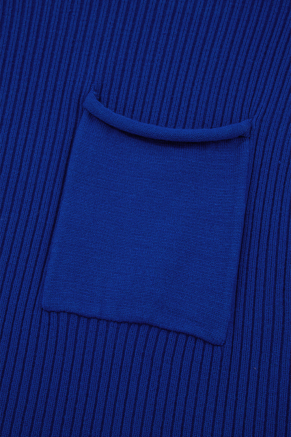 Oatmeal Patch Pocket Ribbed Knit Short Sleeve Sweater