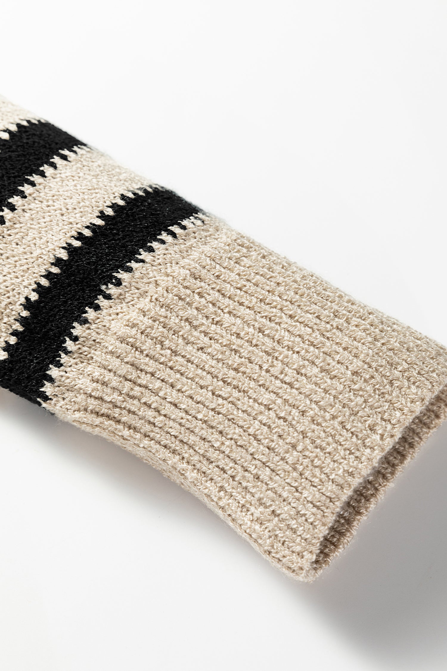 Brown Stripe Drop Shoulder Sleeve Patchwork Baggy Sweater